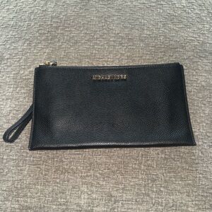 Michael Kors Black Textured Clutch wristlet like new